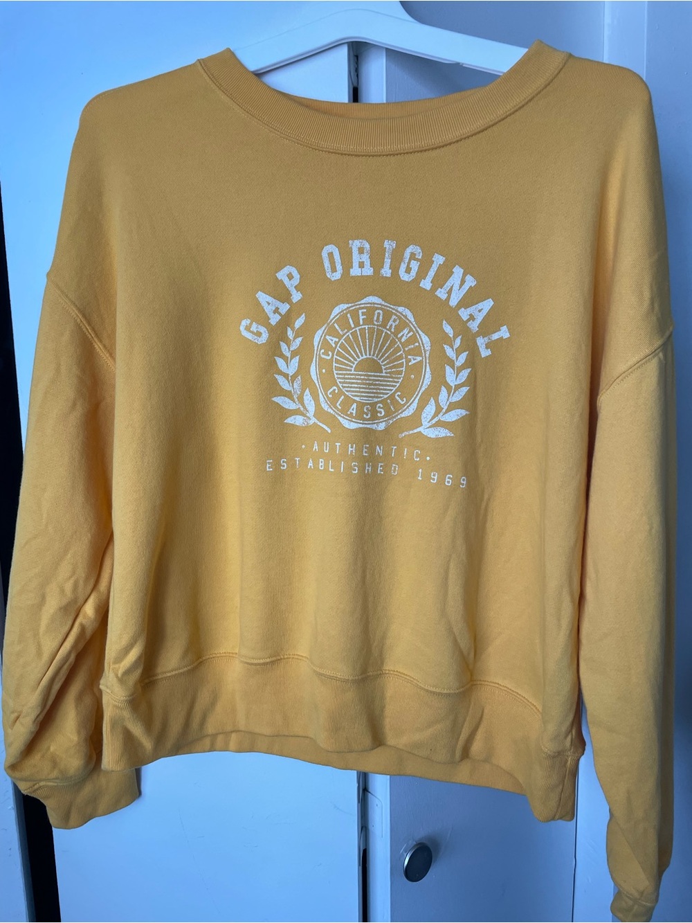 GAP Yellow Crewneck Sweatshirt with White Logo